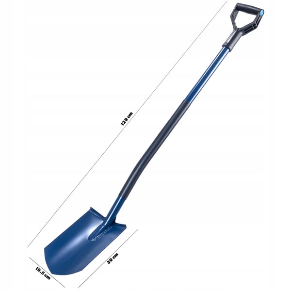 Gravespade - Havespade - Metalblad - Skarp spids - Ergonomisk skaft - 129 cm