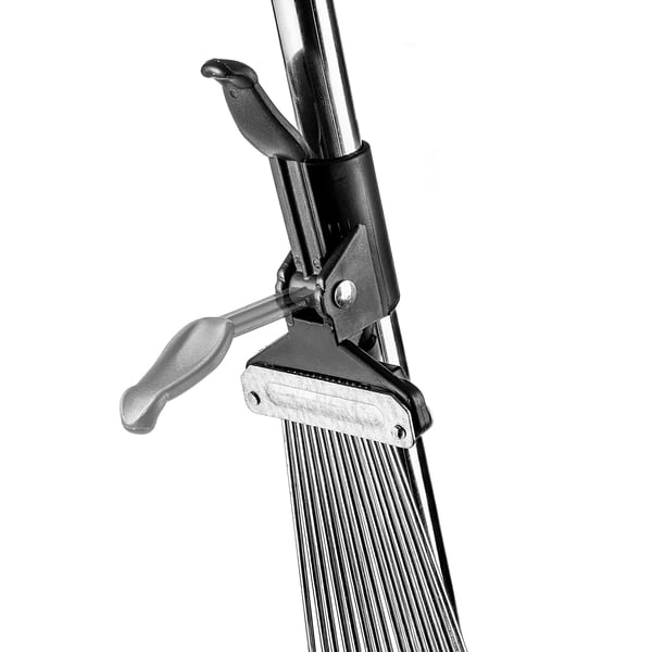 Metal løvrive - Teleskoprive - Vifteformet hoved - Til græs og blade - Justerbar 78–166 cm