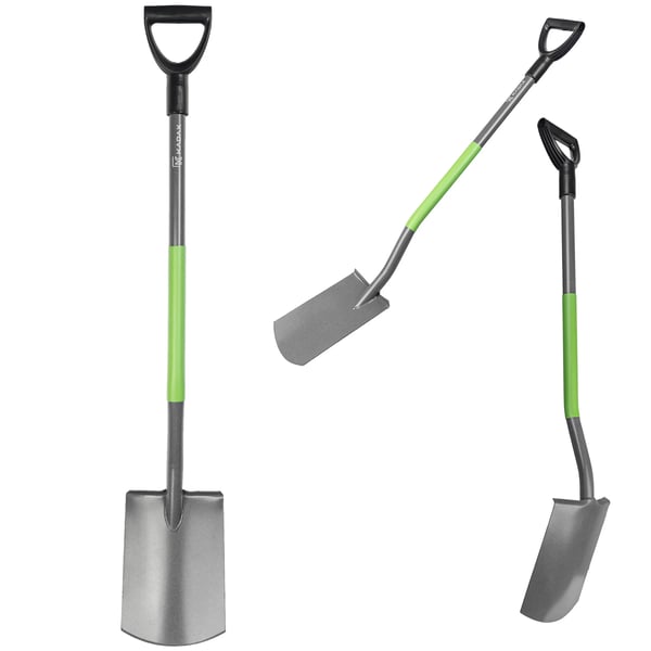 Havespade - Spade/Skovl - 120 cm Skaft - Metalblad - Ergonomisk Greb - Robust