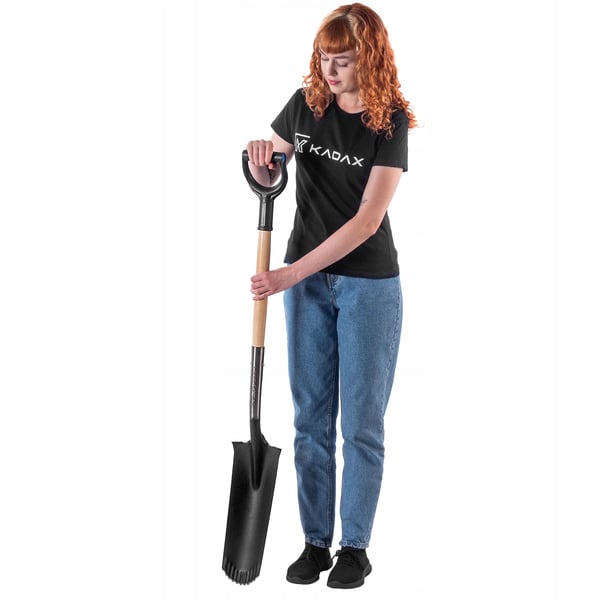 Havespade - Drænspade - Smal klinge - Langt skaft - Skarp spids - Samlet længde 124 cm