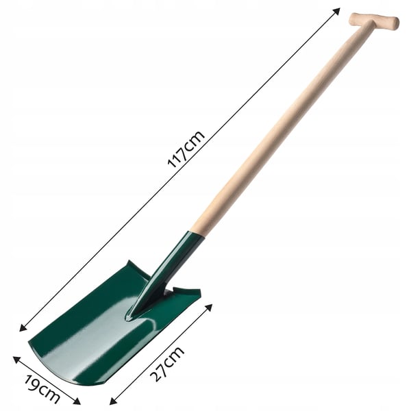 Havespade - Spade/Skovl - Metalblad - Træskaft 117 cm
