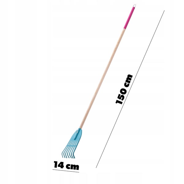 Løvrive i plast - Have-rive - Skaft 150 cm - Til græs og blade