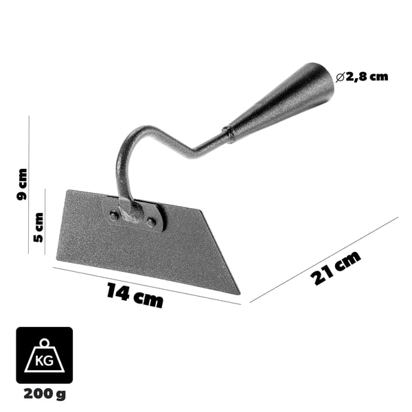 Havehakke - Bøjlehakke/Skuffejern - 14 cm Blad - Stålhoved - Til Ukrudtslugning