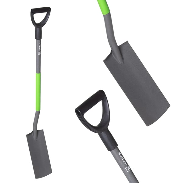 Trädgårdsspade - Dräneringsspade - Smal design - Total längd 126 cm - Spetsigt blad - För smala diken