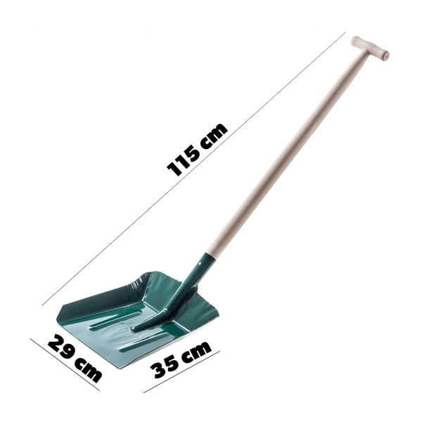 Skovl - Kul- og askeskovl - Metal - 115 cm - Robust - Til ovn/fyr - Til kul, sand og aske