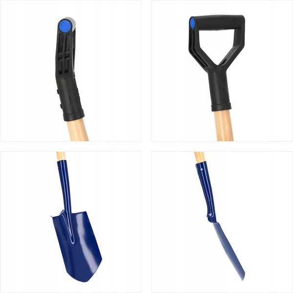Havespade/skovl - Med skaft - Ergonomisk greb - Skarp kant - Bladbredde 18,5 cm
