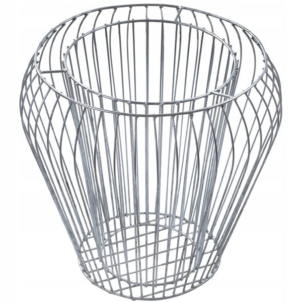 Gabion Plantekasse - Havekrukke - Galvaniseret stål - 47 cm - Vejr- og rustbestandig - Sølv