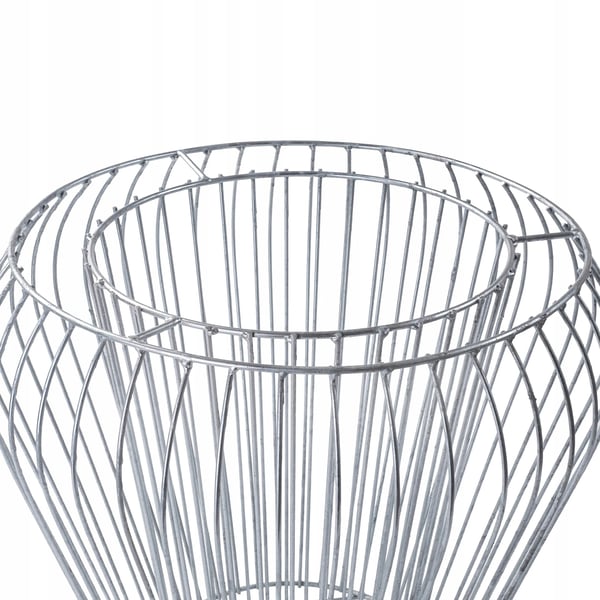 Gabion Plantekasse - Havekrukke - Galvaniseret stål - 47 cm - Vejr- og rustbestandig - Sølv