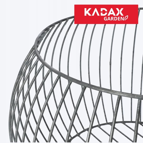Gabion plantekrukke - Rund Ø 65 cm - Galvaniseret stål - Til udendørs brug - Sølv