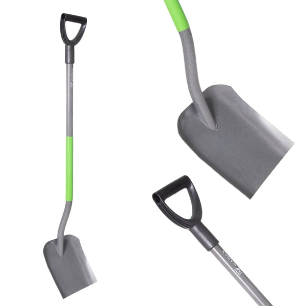 Sandskovl - Skovl i kulstofstål - 123 cm langt skaft - Metalblad - Med håndtag