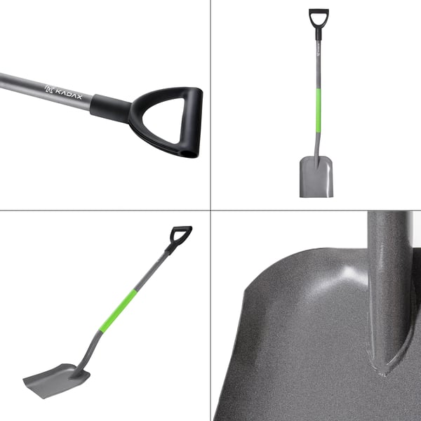 Sandskovl - Skovl i kulstofstål - 123 cm langt skaft - Metalblad - Med håndtag
