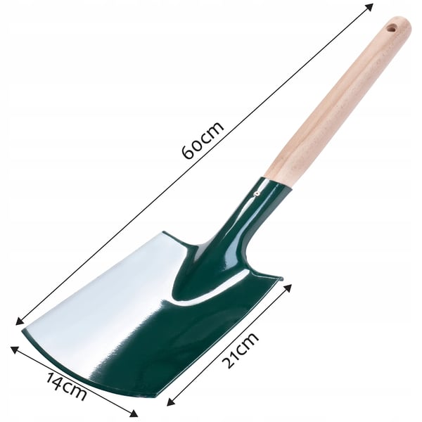 Haveskovl - Havespade i metal - Lille - Robust - 60 cm skaft - Til gravning og plantning
