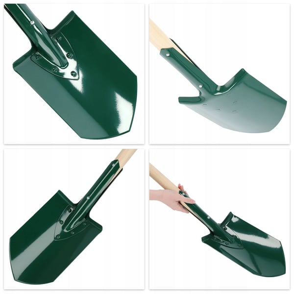 Spade/Skovl - Havespade - Skarp Klinge - Metalblad - Træskaft - Forstærket - 117 cm