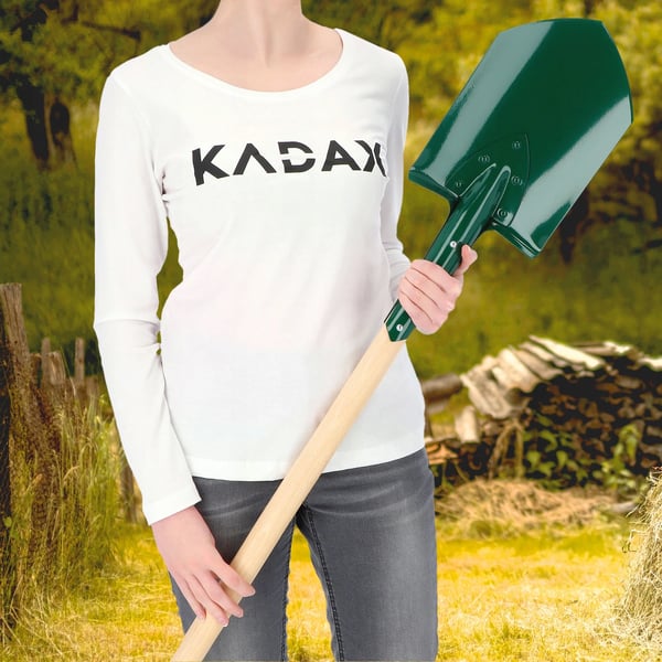 Spade/Skovl - Havespade - Skarp Klinge - Metalblad - Træskaft - Forstærket - 117 cm