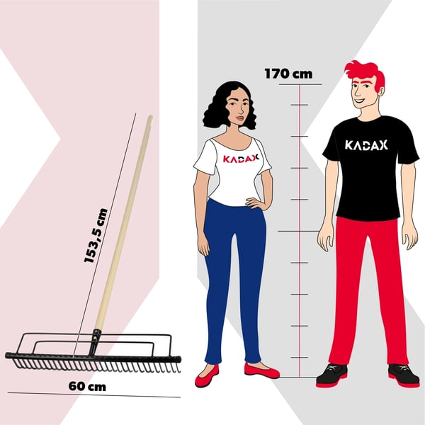 Haverive - Løvrive i Metal - 32 Tænder - 165 cm Skaft - Forstærket Skaft