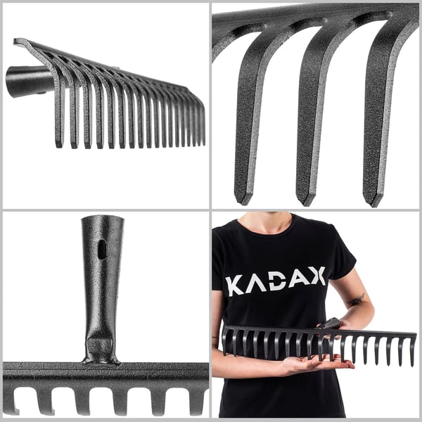 Haverive - Løvrive - Stål - 18 Tænder - Til Blade, Græs og Jord