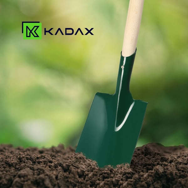 Spade/Skovl - Havespade - Længde 90 cm - Metalblad - Træskaft - Til havearbejde - Simpel model