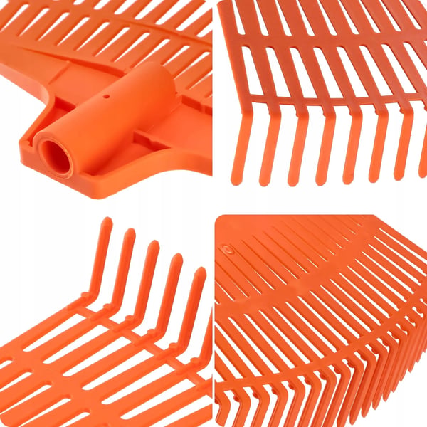 Løvrive - Haverive i plast - Uden skaft - Let og holdbar - Orange
