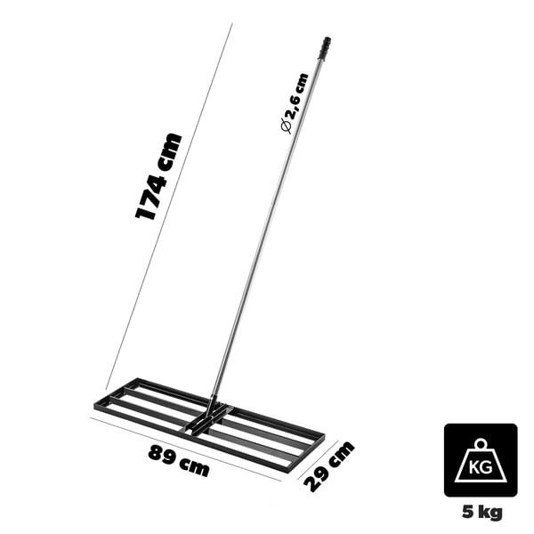Plæneplaner - Plæneudjævner - 30 x 90 cm - Til jord og sand - Jævning af plæne - Haveværktøj