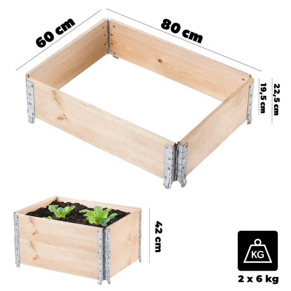 Træpalle - Halvpalle 60x80 cm - 2-pak - Naturtræ