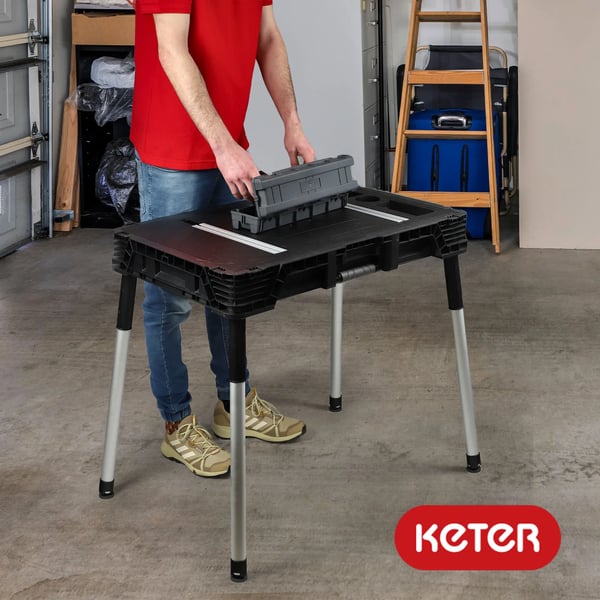Sammenklappeligt arbejdsbord og værkstedsbord - Portabel arbejdsbænk - Foldbart design - Let at bære - Robust konstruktion