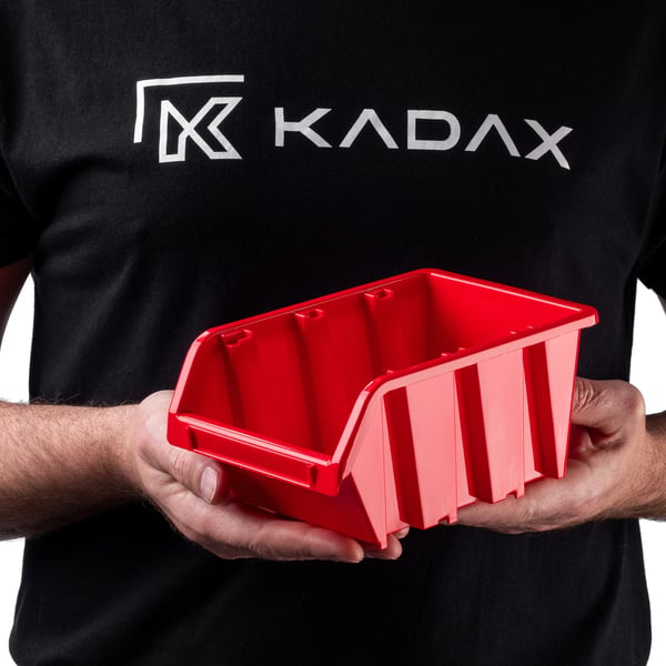 Værkstedsopbevaringskasser - Smådelkasser - 19,5 x 12 cm - 10-pak - Rød