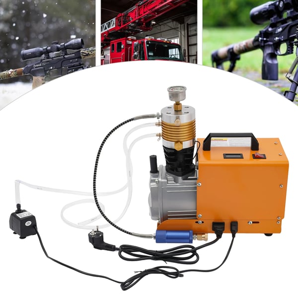 PCP højtrykskompressor 300 bar, bærbar luftpumpe, 1,8 kW 2800 rpm 220 V EU-stik, med manometer
