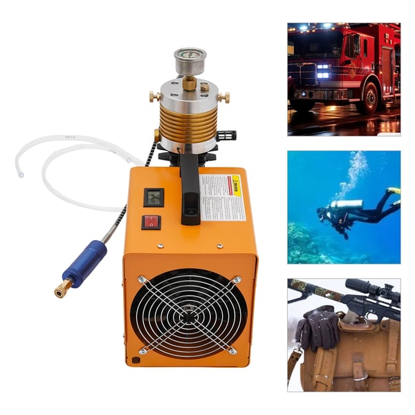 PCP højtrykskompressor 300 bar, bærbar luftpumpe, 1,8 kW 2800 rpm 220 V EU-stik, med manometer