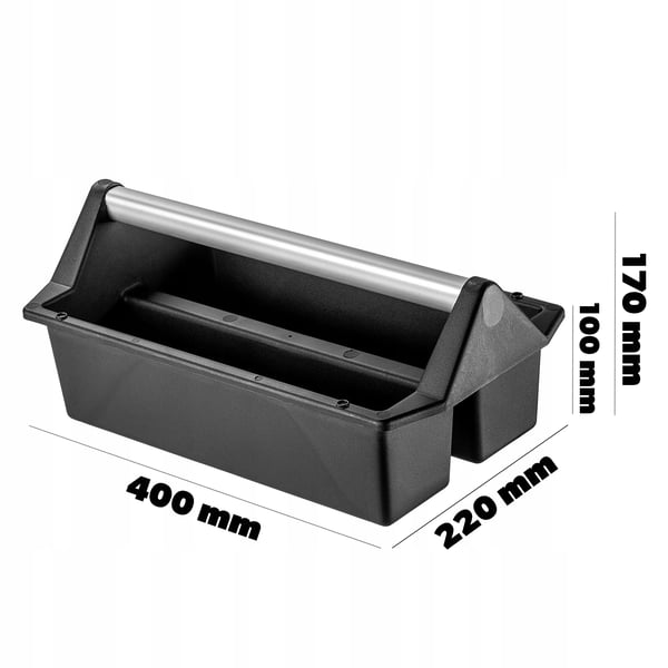 Værktøjskasse - Opbevaringsboks - Bærbar - Med håndtag - 40 x 22 cm - Til værksted
