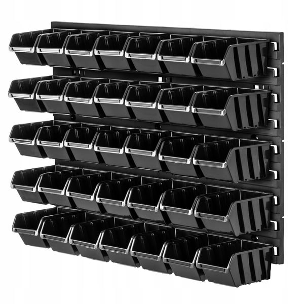 Værktøjstavle - Vægpanel med 35 kasser - Mål 58 x 39 cm - Værktøjsopbevaring