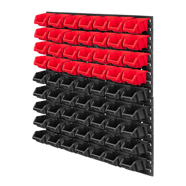 Værktøjstavle - Vægmonteret værktøjspanel - 78 x 78 cm - 63 dele - Med opbevaringsbokse og kroge - Værksted/Garage