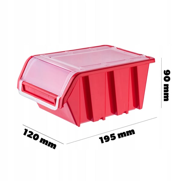 Förvaringsboxar - Organizer-set - 195×120 mm - 20-pack - Röd