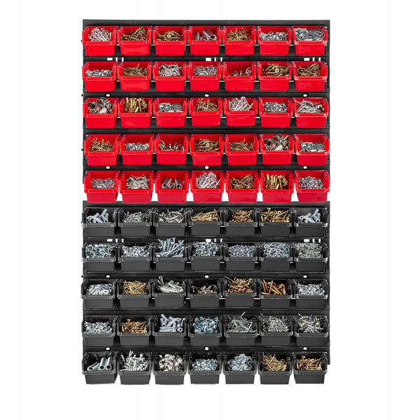 Værktøjstavle Hulplade - Vægmonteret Plade - 58×78 cm - 70 Opbevaringsbokse - Til garage/værksted
