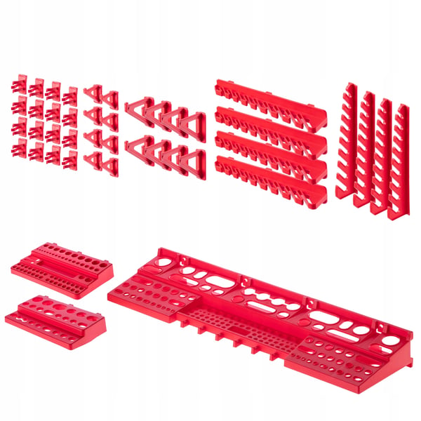 Værktøjsvæg - Pegboard Hulplade Sæt - 174 x 78 cm - 121 Dele - Vægmonteret