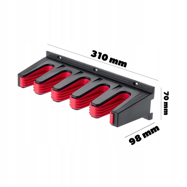 Redskabsholder - Vægmonteret kost-/mopholder - 31 cm - Til rive og værktøj - Pladsbesparende