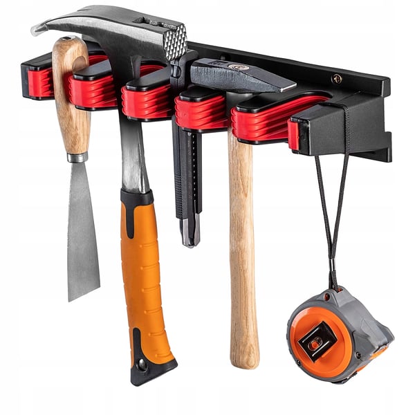 Redskabsholder - Vægmonteret kost-/mopholder - 31 cm - Til rive og værktøj - Pladsbesparende