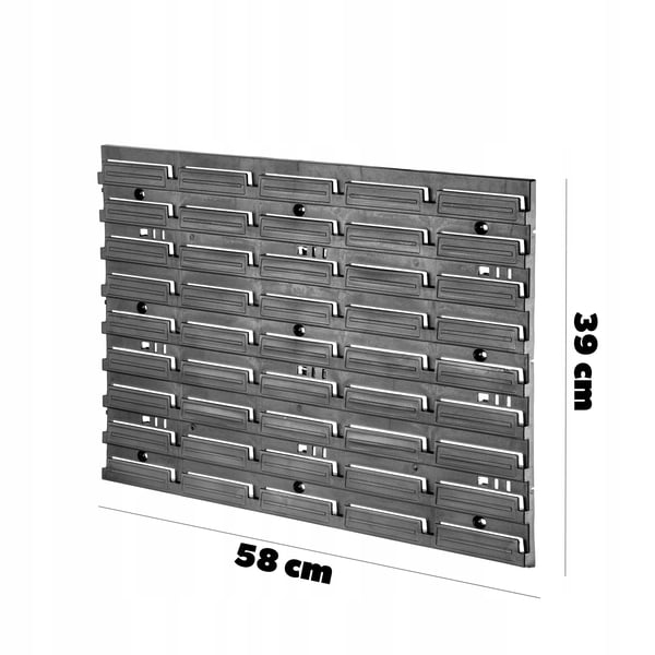Værktøjstavle - Hulplade - Mål 58 x 39 cm - Vægmontering - Til værksted & garage - Opbevaringspanel
