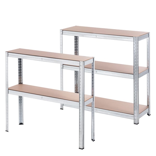 Metal opbevaringsreol - Garagereol - 5 hylder - 180×90×30 cm - Maks belastning 875 kg