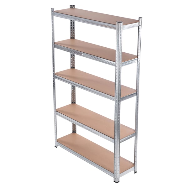 Metal opbevaringsreol - Garagereol - 5 hylder - 180×90×30 cm - Maks belastning 875 kg