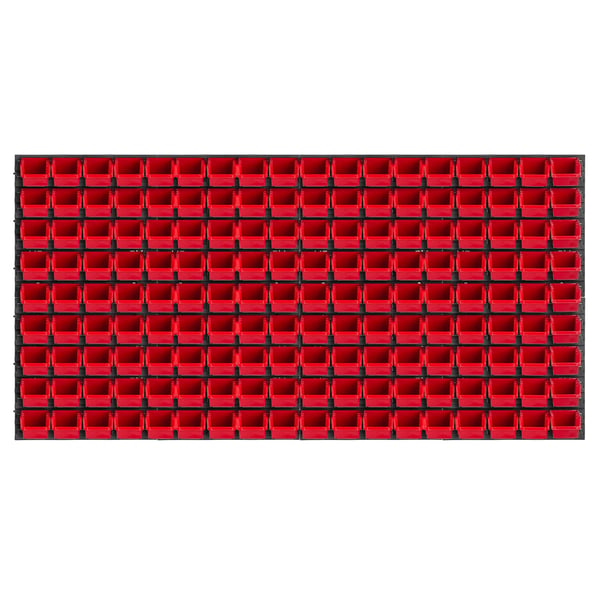 Værktøjstavle hulplade - Vægpanel til værksted/garage - 156×78 cm - Sæt 162 dele - Med opbevaringsbokse og kroge - Rød