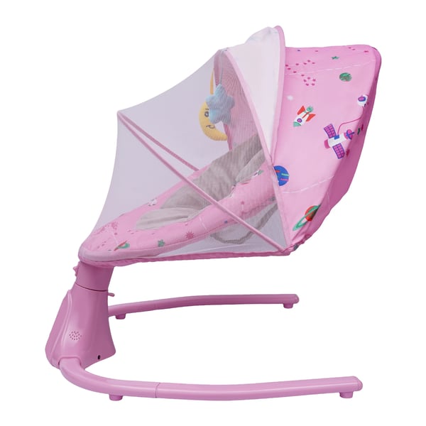 Babygynge - Justerbar manuel model - Metalramme - 10 kg max - Komfortabel pude - Til 1–2 år