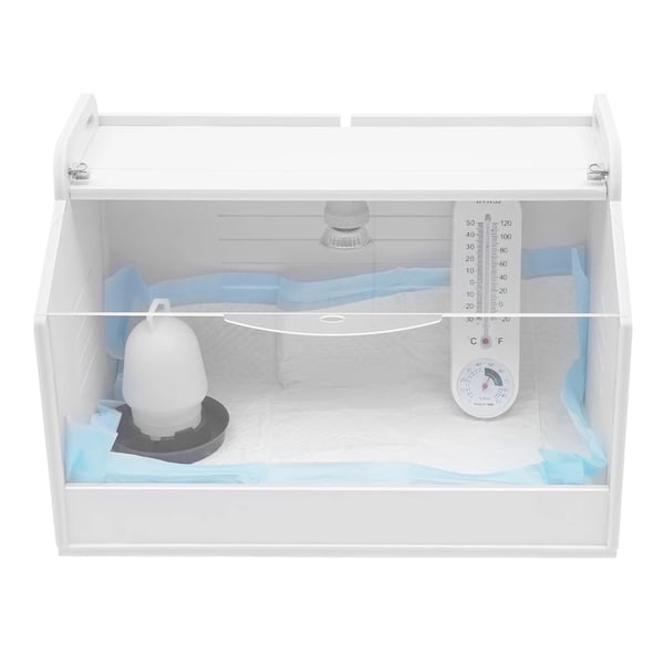 Æggeinkubator - Rugemaskine - Kapacitet ca. 20 æg - Med termometer - 25W - 220V - PVC/Akryl - Til kylling/and/gås - Hvid