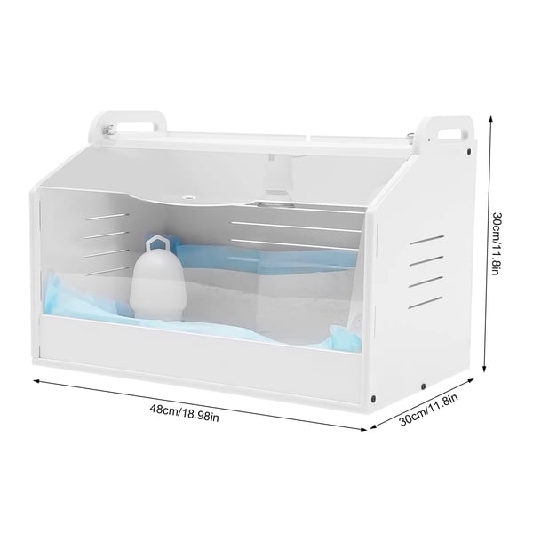 Æggeinkubator - Rugemaskine - Kapacitet ca. 20 æg - Med termometer - 25W - 220V - PVC/Akryl - Til kylling/and/gås - Hvid