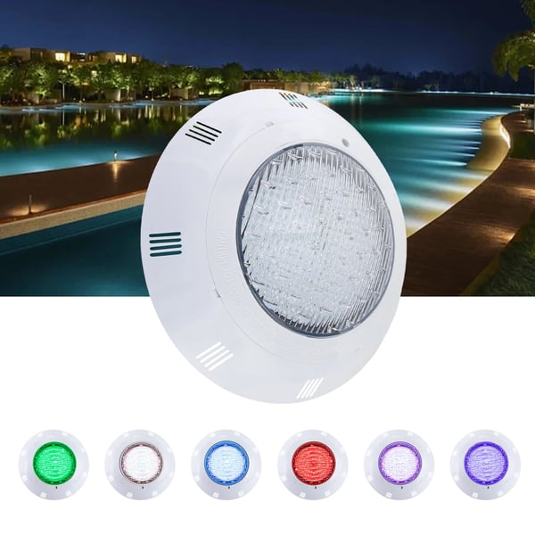 LED Poollys - Undervandslampe - IP68 Vandtæt - Syv Farvetilstande - LED 360° - Sikker 12 V - Selvstændig Installation - Uden Lyskilde