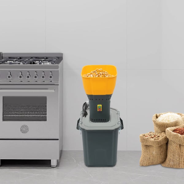 Elektrisk kornkværn - 30 L fødevarekværn - 19000 omdr/min - 5 sigter - Kobbermotor - 220 V - Gulvstående - PP-plast - Armygrøn