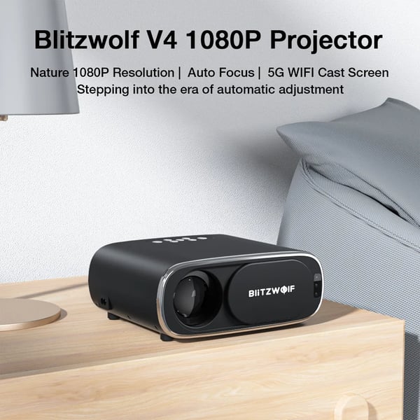 Projektori - Full HD 1080p LCD - 5G WiFi Näytönpeilaus - Automaattinen Trapezoidikorjaus - 260 ANSI Lumenia - Kotiteatteri - CE-Sertifioitu
