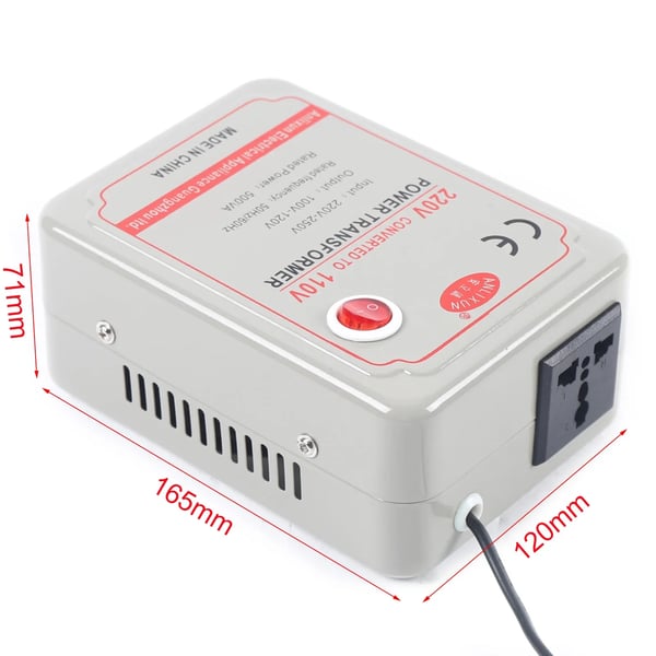 Spänningsomvandlare - Nedtransformator - 220–250 V till 100–120 V - 500 W - För Elektronik och Elutrustning - Indigo