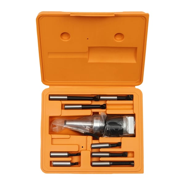 Avarruspää & Avarrustankosarja - MT2-M10 F1-12 - 50 mm Pää - 9x 12 mm Avarrustangot - CNC-jyrsintään - Ruostumaton Teräs