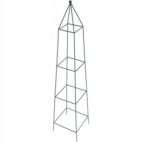 Trädgårdsobelisk - Pyramidspaljé för klätterrosor och klätterväxter - Höjd 150 cm - Mörkgrön