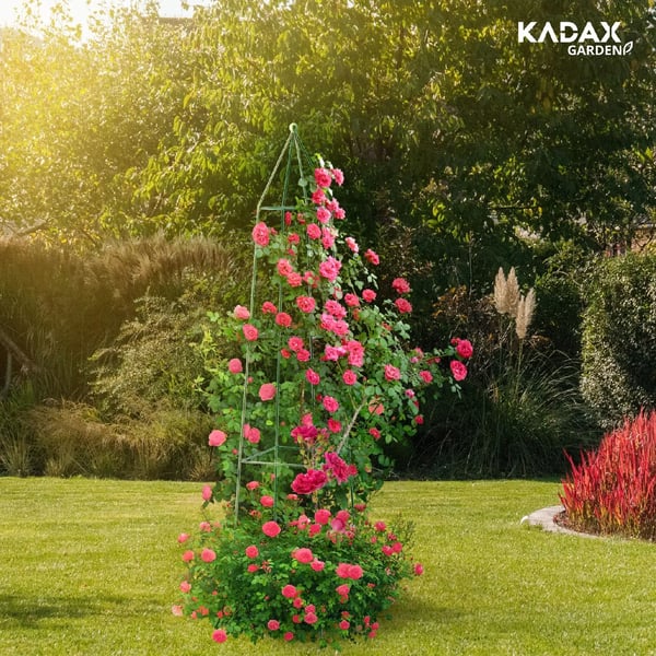 Haveobelisk - Pyramide-espalier til klatreroser og klatreplanter - Højde 150 cm - Mørkegrøn